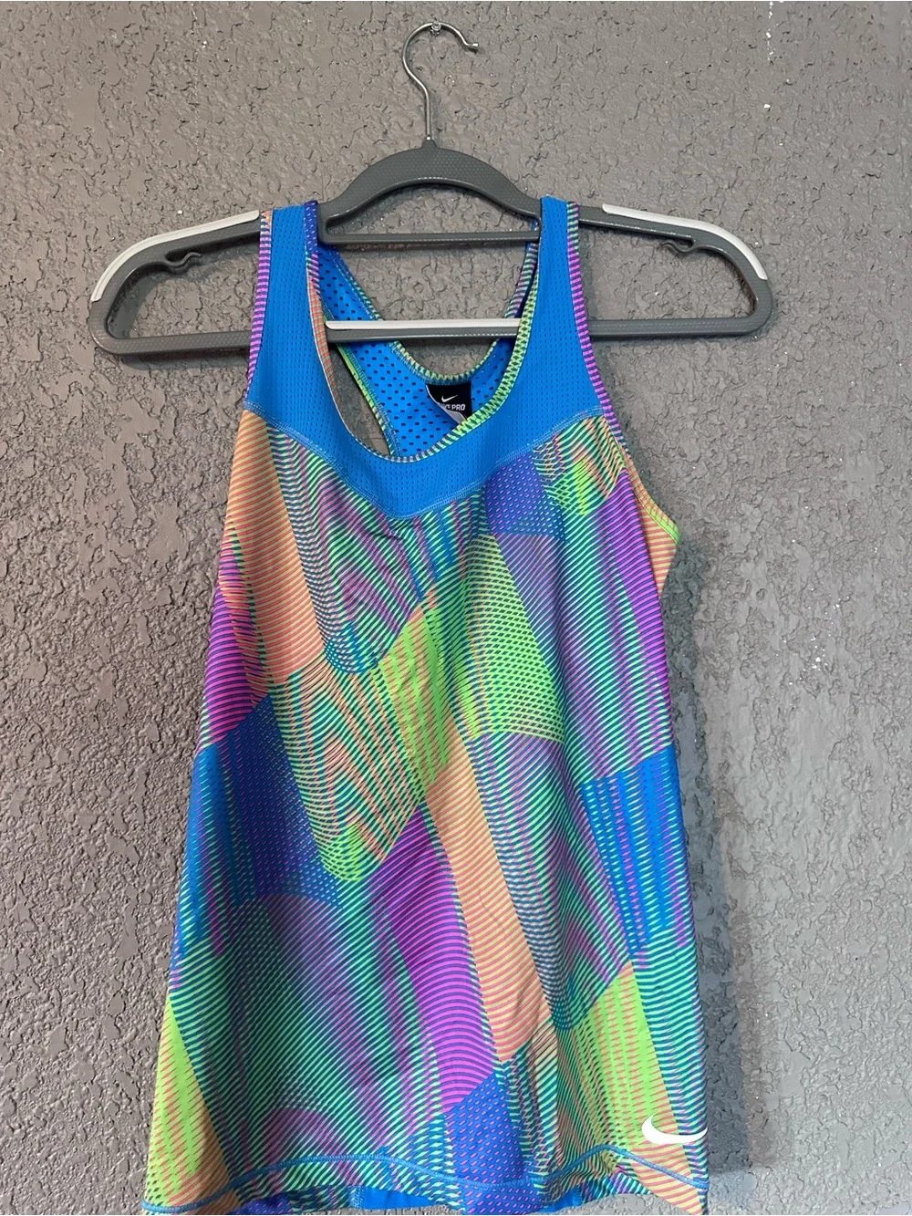 Nike Kids Blue Multicolor Geometric Racerback One-Piece